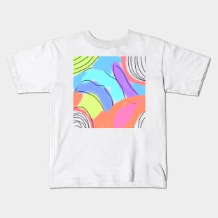 Orange blue purple watercolor art Kids T-Shirt